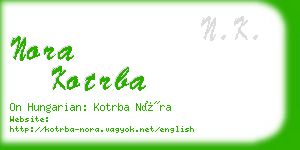 nora kotrba business card